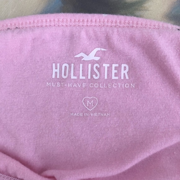 Hollister pink flowery synched cropped tank M - Picture 4 of 4
